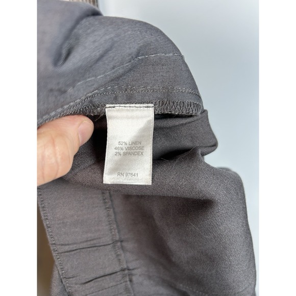 J Jill Flat Front Linen Blend Stretch Chino Pants Gray Women's 14 Tall - Picture 6 of 10